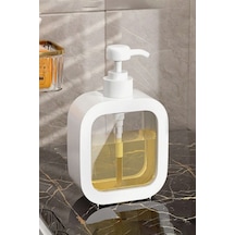 Buççin Online Mağaza 500 Ml Tezgah Üstü Banyo Dekoratif Sıvı Sabunluk Banyo Mutfak Deterjanlık Beyaz Plastik Beyaz Çok Renkli