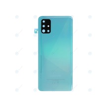 Samsung Uyumlu A51 Logolu Arka Pil Kapağı, Lens Hariç Sm-a515f - Mavi