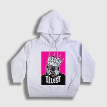Presmono Unisex Çocuk Biggie The Notorious Bıg Kapüşonlu Sweatshirt Beyaz