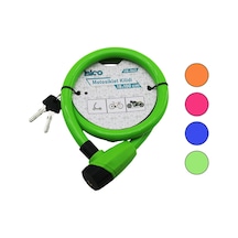 Anahtarlı Kalın Motor - Bisiklet Kilit Çelik Tel Renkli Kılıf 18mmx100cm 5570 Çok Renkli