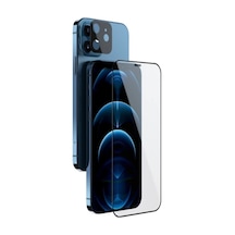 İphone 12 Mini 2in1 Full Glue Tempered Cam Ekran Koruyucu +kamera Lens Set- 5775