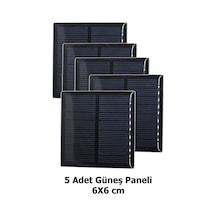 5 Adet Güneş Paneli Seti 60x60mm Mini Solar Panel Deney Seti Robotik Okul Projesi Hobi Eğitim Kiti