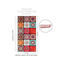 30x60 Cm Kendinden Yapışkanlı Duvar,banyo,tezgah Arası Çok Renkli -100 Adet 9-2-100