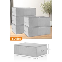 Serstil 5 Adet - Büyük Boy Baza Altı Gri Benekli Hurç 62 X 46 X 22 Cm
