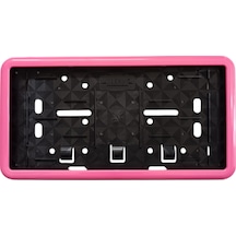 Çerçeveli Dikdörtgen Plakalık Plaka Altlığı Pembe 32x17 Cm