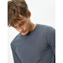 Koton Kısa Kollu Tişört Bisiklet Yaka Slim Fit Pamuklu Antrasit 4Sam10035Hk 4Sam10035Hk931 Antrasit