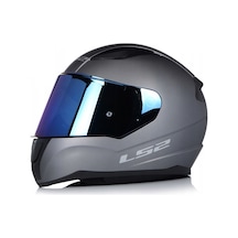 LS2 Rapıd 2 Mat Tıtanıum Full Face Motosiklet Kaskı Mavi Camlı