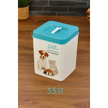 Evcil Hayvan Kedi Ve Köpek Mama Saklama Kabı- Mavi