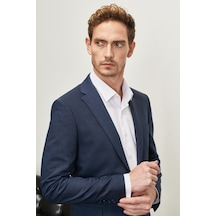 AC&Co / Altınyıldız Classics Slim Fit Dar Kesim Mono Yaka Desenli Yünlü Takım Elbise Çok Renkli