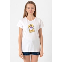Wheel Of Fortune Nope Beyaz Kadın Bisikletyaka Tshirt Beyaz