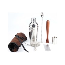 Bez Çantalı 7'si 1 Arada Paslanmaz Çelik Şarap Kokteyli Çalkalayıcı 350ml