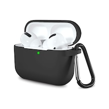 Airpods Pro 1.nesil İle Uyumlu Kılıf, Tam Koruyuculu Yumuşak Silikon Kılıf, Airpod Pro 1.nesil İçin Tasarlanmış Kapak Kılıfı, Anahtarlıklı Kablosuz Ve Kablolu Şarj Özellikli Kılıfı, Siyah
