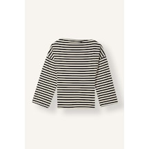 Defacto Loose Fit Kayık Yaka Uzun Kollu Çizgili Tişört I4996ax26auwt32 Beyaz-wt32