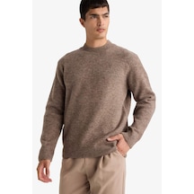 Defacto Relax Fit Bisiklet Yaka Triko Kazak E8390ax25cwbn571 Kahve