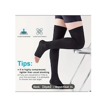 Walt 15-20mmhg Unisex Aktif Yaşam Tarzı Basınçlı Destek Çorapları Uyluk Boyu Açık Burun Xl