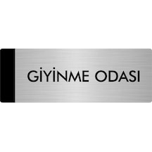 Metal Yönlendirme Levhası, Departman Kapı Isimliği Giyinme Odası 10x20 Cm Gümüş Renk
