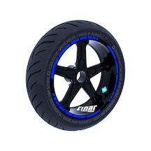 Reflektif Mavi Moto GP Stili Jant Şeridi Sticker Çınar Extreme