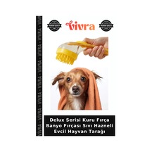 Delux Serisi Kuru Fırça Banyo Fırçası Sıvı Hazneli Evcil Hayvan Tarağı