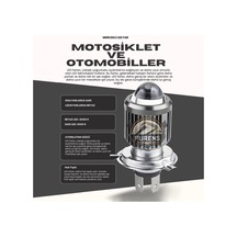 H4 Zenon 3 Fişli Motorsiklet Farı Çift Devre Uzun Kısa 12v Tek Adet Fiyatıdır