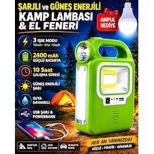 Solar Işıldak Fener Güneş Enerjili Ve Usb Şarj Lamba Kamp Güç Kaynağı