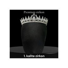 Zircon Luxe Crown-premium Kalite Zirkon Taç, Özel Tasarım Gelin Aksesuarı Beyaz - 801944412 Beyaz