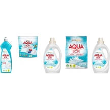 Aquabor Doğal Mineralli Bulaşık + Tablet + Sıvı Beyaz + 4kg Beyaz + Sıvı Beyaz Set
