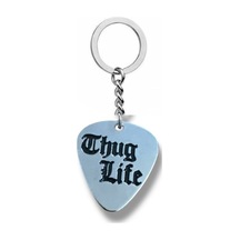 Thug Life Yazılı Pena Şeklinde Çift Taraflı Rock İşaretli Metal Anahtarlık