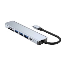 Znv Mey İthalat 8 Portlu Macbook Çevirici Type C Hub Sd Tf Usb Çoğaltıcı Ethernet Znv2026