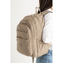 Su Geçirmez Kumaş Mega Unisex Okul Çanta Açık Vizon