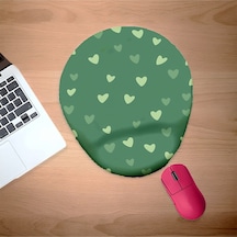 Minik Yeşil Kalpler Bilek Destekli Mouse Pad Mousepad
