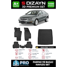 S-dizayn Vw Passat B6 3d Pro Havuzlu Paspas Ve Bagaj Havuzu Seti 2'li Set 2005-2010 A+ Kalite
