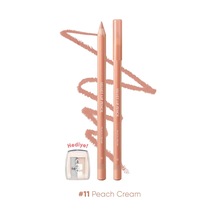 Kremsi Formüle Sahip Dudak Kalemi Ve Kalemtıraş Seti Velvet Lip Pencil Set 11 Peach Cream