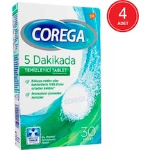 Corega 5 Dakikada Protez Temizleyici Tablet 30'lu x 4 Paket