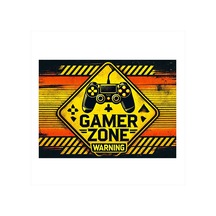 Gamer Bölgesi Uyarı Dekoratif Ahşap Tablo
