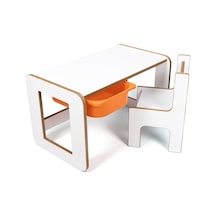 Çocuk Oyun, Aktivite Ve Etkinlik Masası, Beyaz-turuncu, 18mm Mdf Beyaz