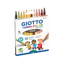 Gıotto Turbocolor Keçeli Kalemler, İnce Uçlu, 2,8 Mm, 12 Ten Rengi, Çocuklar, Partiler Ve Okullar İçin İdeal 124-Pembe