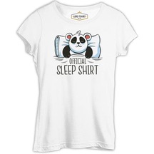 Official Sleep Tshirt Panda Sleeping Beyaz Kadın Tshirt 001