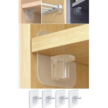 Mucit Home Yapışkanlı Raf Yapıcı 4'lü Klips Aahşap