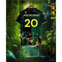 Brezilya Alex De Souza 20 Özel Tasarım Futbol Forması Yeşil Çok Renkli