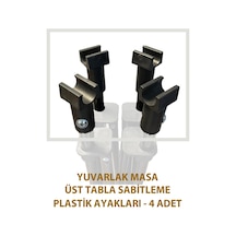 Yuvarlak Masa İçin Üst Tabla Ayak Plastikleri - 4 Adet Çok Renkli