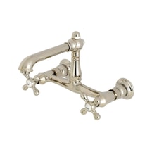 Ks7246ax Country 20,32 Cm Merkez Duvara Monte Gemi Lavabo Musluğu, Cilalı Nikel, 6-5/8" Ağız Erişiminde Açık Ceviz
