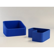 3d Baskı Fıstık Kasesi - Çift Hazneli Kabuk Ayırıcı Sunum Kasesi - Mavi Mavi
