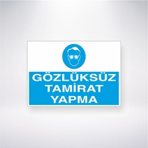 Gözlüksüz Tamirat Yapma 21x28 Arkası Yapışkanlı Sticker