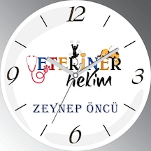 Kişiye Özel Veteriner Hekim Cam Sessiz Duvar Saati Çok Renkli