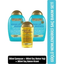 Ogx Argan Oil Of Morocco Sülfatsız Şampuan + Saç Bakım Kremi + Argan Oil Of Morocco Saç Bakım Yağı