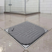 Gri Kare Evye Gider Koku Önleyici Silikon Mat - Lavabo Süzgeç Ve Haşere Engelleyici Bx40 Çok Renkli