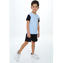 Toontoy Kids Toontoy Erkek Çocuk Baskılı Şortlu Takım Mavi
