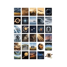 60 Adet Interstellar Temalı Sticker Seti - 2 Sayfa - Laptop Defter İçin Çok Renkli