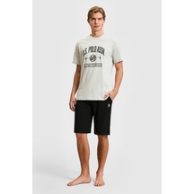 U.s. Polo Assn. Erkek Taş Pijama Takım 50326139-vr049 Taş Rengi