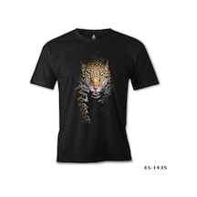 Leopar Baskılı Siyah Erkek Tshirt 001